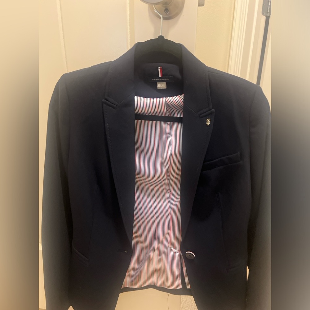 Tommy hilfiger blazer one button navy blue brand new